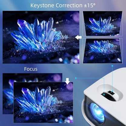 1080P Mini Projector with Wifi and Bluetooth, 7500 Lumens, Include 100 Inch Screen